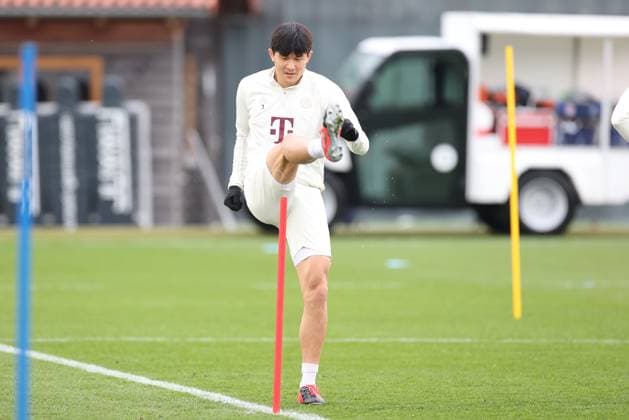 Min-jae Kim 3 (FC Bayern Muenchen) beim Abschlusstraining, Abschlusstraining, FC Bayern Muenchen, Champions League, Fussball, Achtelfinale, Rueckspiel, 04.03.2024 Muenchen Bayern Deutschland