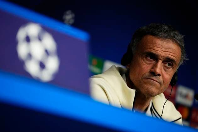 Paris Saint-Germain Training Session And press conference, PK, Pressekonferenz - UEFA Champions League 2023 24 Paris Saint-Germain s Spanish head coach Luis Enrique gives a press conference on the eve of their UEFA Champions League last 16 second leg football match against Real Sociedad at the Reale Arena stadium in San Sebastian on March 4, 2024 Bilbao Spain  Copyright: xJosexBretonx originalFilename:breton-parissai240304_npUd5.jpg