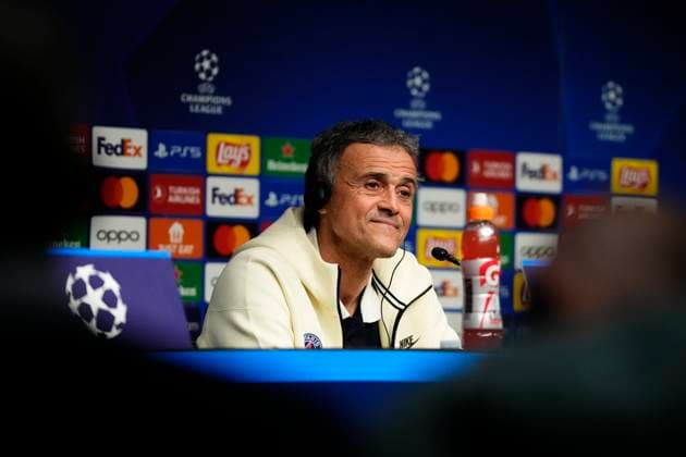 Paris Saint-Germain Training Session And press conference, PK, Pressekonferenz - UEFA Champions League 2023 24 Paris Saint-Germain s Spanish head coach Luis Enrique gives a press conference on the eve of their UEFA Champions League last 16 second leg football match against Real Sociedad at the Reale Arena stadium in San Sebastian on March 4, 2024 Bilbao Spain  Copyright: xJosexBretonx originalFilename:breton-parissai240304_npZyp.jpg