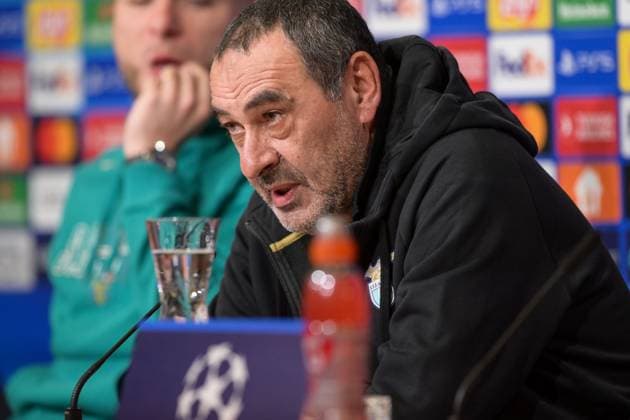Fußball, UEFA Championsleague, 20240304, Pressekonferenz FC Bayern München - SS Lazio Rom. Im Bild Trainer der SS Lazio Rom Maurizio SARRI spricht. München Allianz Arena Bayern Deutschland Copyright: Passion2Press MarkusxFischerx