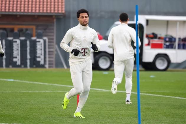 Serge Gnabry (FC Bayern Muenchen, 07), Abschlusstraining. FC Bayern Muenchen, Fussball, UEFA Champions League, Achtelfinale Rueckspiel, Saison 23 24, 04.03.2024, Abschlusstraining. FC Bayern Muenchen, Fussball, UEFA Champions League, Achtelfinale Rueckspiel, Saison 23 24, 04.03.2024 Muenchen Copyright: xEibner-Pressefoto JennixMaulx EP_JML