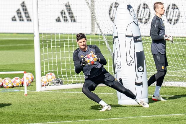 Thibaut Courtois Abschlusstraining Real Madrid vor Real Madrid vs. RB Leipzig, Fussball, UEFA Champions League, Achtelfinale, 05.03.2024 Abschlusstraining Real Madrid vor Real Madrid vs. RB Leipzig, Fussball, UEFA Champions League, Achtelfinale, 05.03.2024 Madrid Copyright: xEibner-Pressefoto BahhoxKarax EP_BKA