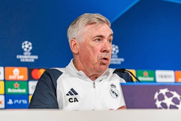Carlo Ancelotti (Real Madrid, Chef-Trainer) Abschlusstraining Real Madrid vor Real Madrid vs. RB Leipzig, Fussball, UEFA Champions League, Achtelfinale, 05.03.2024 Abschlusstraining Real Madrid vor Real Madrid vs. RB Leipzig, Fussball, UEFA Champions League, Achtelfinale, 05.03.2024 Madrid Copyright: xEibner-Pressefoto BahhoxKarax EP_BKA