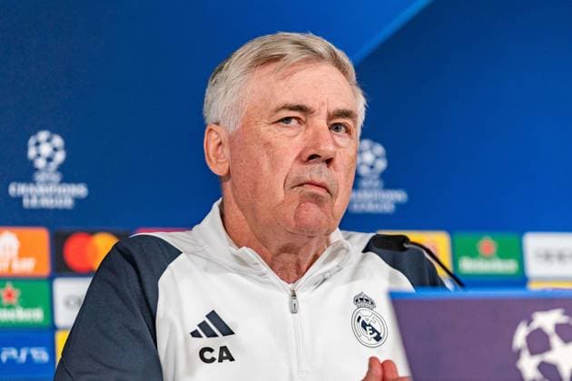 Sport Bilder des Tages Carlo Ancelotti (Real Madrid, Chef-Trainer) Abschlusstraining Real Madrid vor Real Madrid vs. RB Leipzig, Fussball, UEFA Champions League, Achtelfinale, 05.03.2024 Abschlusstraining Real Madrid vor Real Madrid vs. RB Leipzig, Fussball, UEFA Champions League, Achtelfinale, 05.03.2024 Madrid Copyright: xEibner-Pressefoto BahhoxKarax EP_BKA