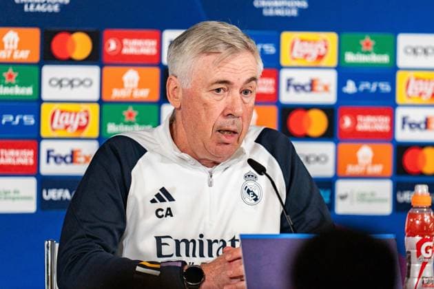 Carlo Ancelotti (Real Madrid, Chef-Trainer) Abschlusstraining Real Madrid vor Real Madrid vs. RB Leipzig, Fussball, UEFA Champions League, Achtelfinale, 05.03.2024 Abschlusstraining Real Madrid vor Real Madrid vs. RB Leipzig, Fussball, UEFA Champions League, Achtelfinale, 05.03.2024 Madrid Copyright: xEibner-Pressefoto BahhoxKarax EP_BKA