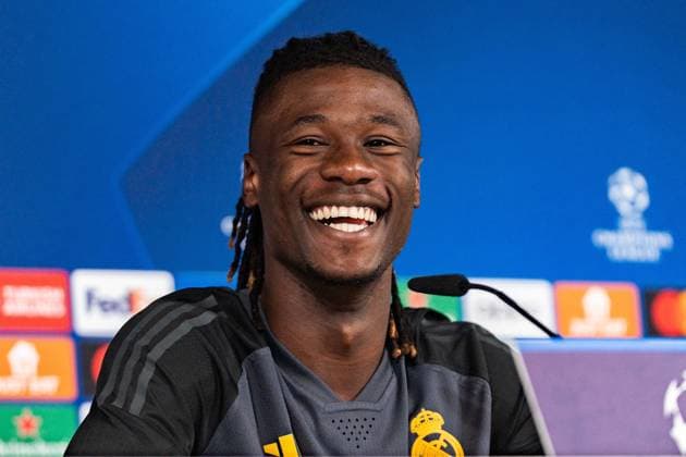 Sport Bilder des Tages Eduardo Camavinga Abschlusstraining Real Madrid vor Real Madrid vs. RB Leipzig, Fussball, UEFA Champions League, Achtelfinale, 05.03.2024 Abschlusstraining Real Madrid vor Real Madrid vs. RB Leipzig, Fussball, UEFA Champions League, Achtelfinale, 05.03.2024 Madrid Copyright: xEibner-Pressefoto BahhoxKarax EP_BKA
