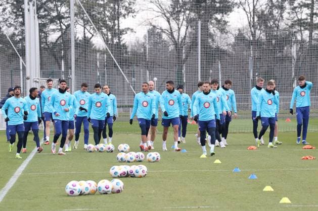 DEU, DFL, 2. FBL Hertha BSC, Training, 05.03.2024, Sportforum, Berlin, DEU, DFL, 2. FBL Hertha BSC, Training, im Bild Hertha-Spieler DFL - regulations prohibit any use of Photographs as image sequences and or quasi-video Foto: Juergen Engler nordphoto GmbH