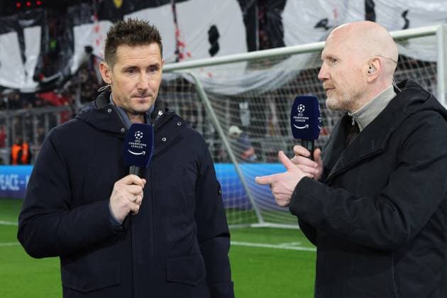 TV-Experten Miro Klose und Matthias Sammer, Portraet, Portrait, Fussball UEFA Champions League FC Bayern Muenchen - Societa Sportiva Lazio, S.S. Lazio Rom Allianz Arena 05.03.2025 FOTO: Mladen Lackovic LakoPress