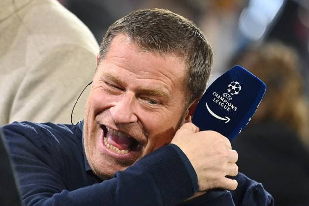 Max EBERL (Sportvorstand FC Bayern Muenchen), lacht,lachen,lachend,optimistisch,gutgelaunt, Einzelbild,angeschnittenes Einzelmotiv,Portraet,Portrait,Porträt. Fussball Champions League Achtefinale FC Bayern Muenchen-Lazio Rom am 05.03.2024, A L L I A N Z A R E N A.