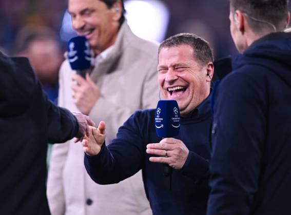 Germany, Muenchen, 05.03.2024, Allianz Arena, FC Bayern Muenchen vs SS Lazio - UEFA Champions League 2023 24 - Round of 16 Second Leg, Sportvorstand Max Eberl (Bayern Muenchen) laughs Munich Allianz Arena Bavaria Germany