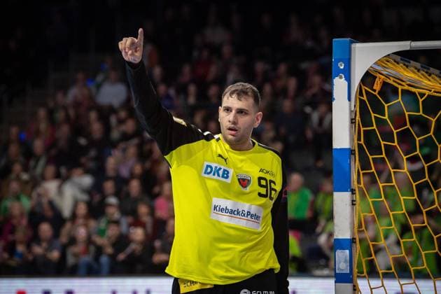 EHF European League, Füchse Berlin vs CSM Constanta. Berlin, 05.03.2024 Dejan Milosavljev (Fuechse Berlin, 96) jubel EHF European League, Füchse Berlin vs CSM Constanta, Max Schmeling Halle, Berlin 05.03.2024 Copyright: xBEAUTIFULxSPORTS LucianoxLimax