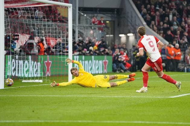 Harry Kane (9 FC Bayern) mit dem Tor zum 3-0 beim Champions Leaguespiel FC Bayern München - Lazio Rom am 05.03.2024 München Allianz Arena Bayern Deutschland