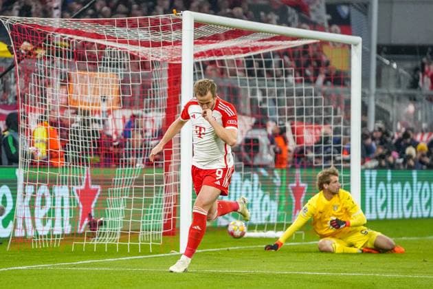 Harry Kane (9 FC Bayern) jubel über das Tor zum 3-0 beim Champions Leaguespiel FC Bayern München - Lazio Rom am 05.03.2024 München Allianz Arena Bayern Deutschland
