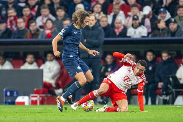 Matteo Guendouzi 8 (S.S. Lazio Rom), Jamal Musiala 42 (FC Bayern Muenchen), FC Bayern Muenchen vs. Lazio Rom, Fussball, UEFA Champions League Achtelfinale Rueckspiel, 05.03.2024 DFB regulations prohibit any use of photographs as image sequences and or quasi-video Muenchen Bayern Deutschland