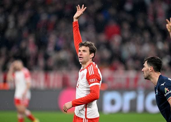 FUSSBALL CHAMPIONS LEAGUE SAISON 2023 2024 Achtelfinale Rueckspiel 05.03.2024 FC Bayern Muenchen - Lazio Rom Thomas Mueller (FC Bayern Muenchen)