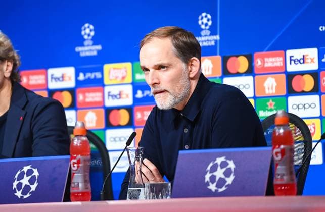 Germany, Muenchen, 05.03.2024, Allianz Arena, FC Bayern Muenchen vs SS Lazio - UEFA Champions League 2023 24 - Round of 16 Second Leg, Thomas Tuchel (Bayern Muenchen) looks focussed Munich Allianz Arena Bavaria Germany
