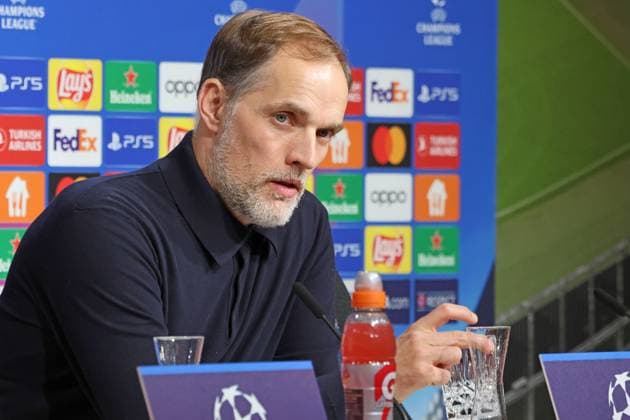 Trainer Thomas Tuchel (FCB) Portraet, Portrait, Pressekonferenz, Fussball UEFA Champions League FC Bayern Muenchen - Societa Sportiva Lazio, S.S. Lazio Rom Allianz Arena 05.03.2025 FOTO: Mladen Lackovic LakoPress