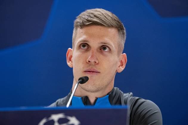 Dani Olmo of RB Leipzig seen during the press conference, PK, Pressekonferenz the day before the second leg of the round of 16 football match of Champions League against Real Madrid at Santiago Bernabeu stadium in Madrid.  Copyright: xAlbertoxGardin IPAxSportx xipa-ax xx IPA_44042682 IPA_Agency_IPA44042682