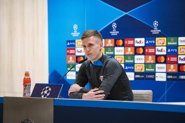 Dani Olmo of RB Leipzig seen during the press conference, PK, Pressekonferenz the day before the second leg of the round of 16 football match of Champions League against Real Madrid at Santiago Bernabeu stadium in Madrid.  Copyright: xAlbertoxGardin IPAxSportx xipa-ax xx IPA_44042685 IPA_Agency_IPA44042685