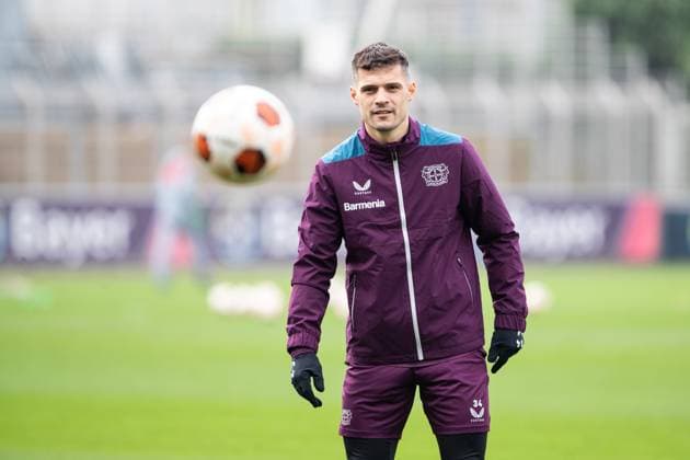 Sport Bilder des Tages Bayer 04 Leverkusen; Training ; 06.03.2024 Granit Xhaka (Bayer 04 Leverkusen, 34) Bayer 04 Leverkusen; Training ; 06.03.2024 *** Bayer 04 Leverkusen Training 06 03 2024 Granit Xhaka Bayer 04 Leverkusen, 34 Bayer 04 Leverkusen Training 06 03 2024 Copyright: xBEAUTIFULxSPORTS Buriakovx