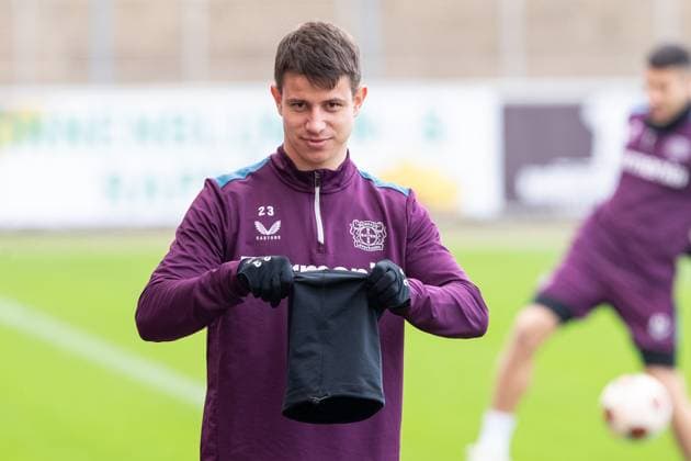 Bayer 04 Leverkusen; Training ; 06.03.2024 Adam Hlozek (Bayer 04 Leverkusen, 23) Bayer 04 Leverkusen; Training ; 06.03.2024 Copyright: xBEAUTIFULxSPORTS Buriakovx