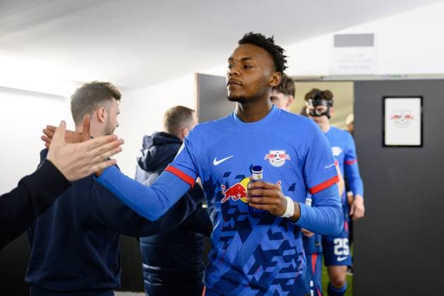 Leipzigs Chilohem Onuoha. Fussball UEFA Youth League, Achtelfinale: FC Real Madrid U19 - RB Leipzig U19. 28. Februar 2024: Madrid, Estadio Alfredo Di Stefano. Real Madrid U19 - RB Leipzig U19 *** Leipzigs Chilohem Onuoha Football UEFA Youth League, round of 16 FC Real Madrid U19 RB Leipzig U19 February 28, 2024 Madrid, Estadio Alfredo Di Stefano Real Madrid U19 RB Leipzig U19