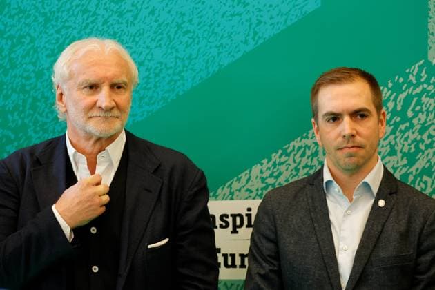 DFP-Sportdirektor Rudi Völler, Turnierdirektor Philipp Lahm, Deutschland, Berlin, 100-Tage Countdown Event zur UEFA EURO, EM, Europameisterschaft,Fussball 2024