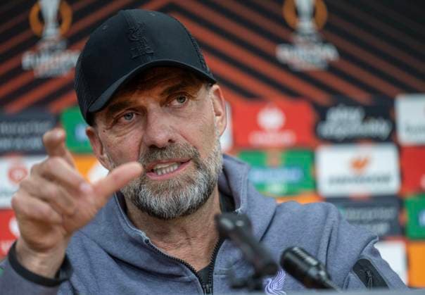 Head Coach Jurgen Klopp attends the press conference, PK, Pressekonferenz of the Liverpool FC prior to the Europa League semifinal opening match: AC Sparta Praha vs Liverpool FC, in Prague, Czech Republic, on March 6, 2024. (CTKxPhoto MichaelaxRihova) CTKPhotoP2024030609441  CTKPhotoP2024030609441