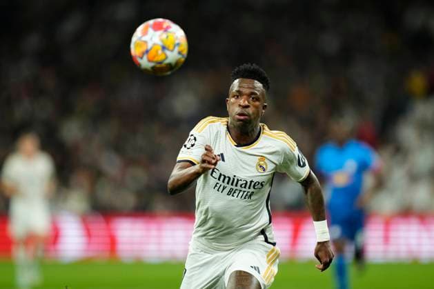 Real Madrid CF v RB Leipzig: Round of 16 Second Leg - UEFA Champions League 2023 24 Vinicius Junior left winger of Real Madrid and Brazil in action during the UEFA Champions League 2023 24 round of 16 second leg match between Real Madrid CF and RB Leipzig at Estadio Santiago Bernabeu on March 6, 2024 in Madrid, Spain. Madrid Spain  Copyright: xJosexBretonx originalFilename:breton-realmadr240306_npWk8.jpg