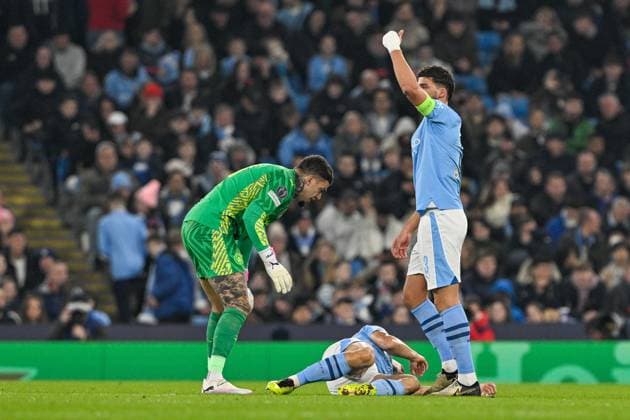 UEFA Champions League Manchester City v F.C. Copenhagen Mateo KovaÄiÄ‡ of Manchester City goes down with an injury during the UEFA Champions League match Manchester City vs F.C. Copenhagen at Etihad Stadium, Manchester, United Kingdom, 6th March 2024 (Photo by Cody Froggatt News Images) Copyright: xCodyxFroggatt NewsxImagesx