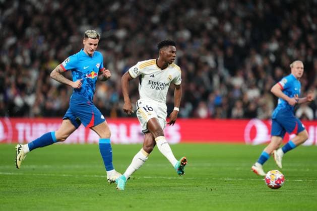 Aurelien Tchouameni of Real Madrid Real Madrid v RB Leipzig. UEFA Champions League match. Round of 16.. Football, Santiago Bernabeu Stadium, Madrid, Spain - 6 March 2024 Editorial use only  Copyright: xBaguxBlanco PRESSINPHOTO Shutterstockx 14379559d