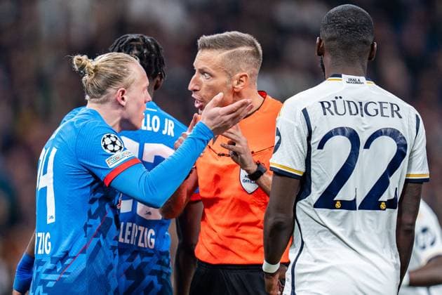 Xaver Schlager (RB Leipzig, 24) Antonio Ruediger (Real Madrid, 22) Real Madrid vs. RB Leipzig, Fussball, UEFA Champions League, Achtelfinale, 06.03.2024 Real Madrid vs. RB Leipzig, Fussball, UEFA Champions League, Achtelfinale, 06.03.2024 Madrid Copyright: xEibner-Pressefoto BahhoxKarax EP_BKA