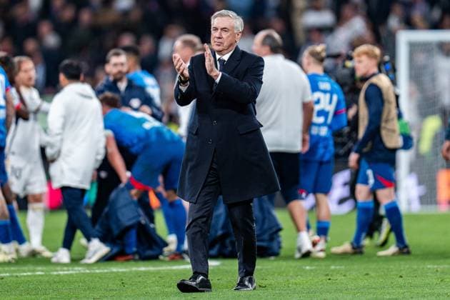 Carlo Ancelotti (Real Madrid, Chef-Trainer) Real Madrid vs. RB Leipzig, Fussball, UEFA Champions League, Achtelfinale, 06.03.2024 Real Madrid vs. RB Leipzig, Fussball, UEFA Champions League, Achtelfinale, 06.03.2024 Madrid Copyright: xEibner-Pressefoto BahhoxKarax EP_BKA