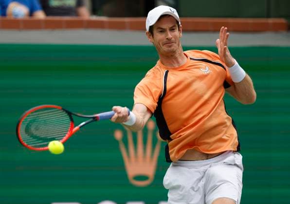 March 06, 2024 Andy Murray, of Britain, hits a forehand to David Goffin, of Belgium, at the BNP Paribas Open tennis tournament. CSM Indian Wells United States of America - ZUMAc04_ 20240306_zma_c04_027 Copyright: xCharlesxBausx