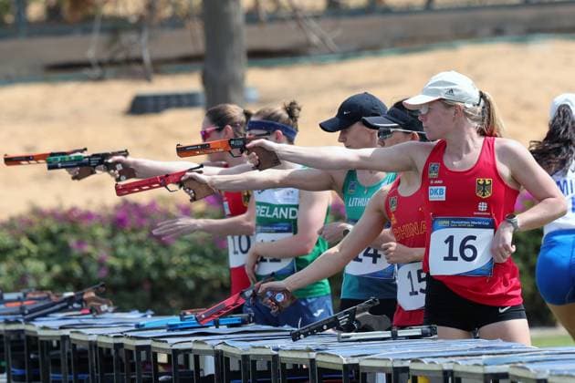 Sport Themen der Woche KW10 Sport Bilder des Tages (240307) -- CAIRO, March 7, 2024 -- Athletes compete in laser run during the women s semi-final A of the UIPM 2024 Pentathlon World Cup in Cairo, Egypt, on March 7, 2024. ) (SP)EGYPT-CAIRO-PENTATHLON-UIPM 2024 WORLD CUP-SEMIFINAL AhmedxGomaa 