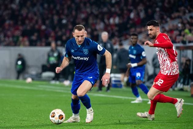 Vladimir Coufal (West Ham United, 05) am Ball, GER, SC Freiburg vs West Ham United, Fussball UEFA Europa League, Achtelfinale Hinspiel, Saison 2023 2024, 07.03.2024 GER, SC Freiburg vs West Ham United, Fussball UEFA Europa League, Achtelfinale Hinspiel, Saison 2023 2024, 07.03.2024 Freiburg Copyright: xEibner-Pressefoto Memmlerx EP_MMR