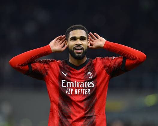 March 7, 2024, Milan, Lombardy, Italy: RUBEN LOFTUS-CHEEK of AC Milan reacts to scoring his side third goal in the first half of the UEFA Europa League Round of 16 first leg game between AC Milan and Slavia Praha at San Siro Stadium in Milan, Italy Milan Italy - ZUMAc179 20240307_zep_c179_030 Copyright: xMickaelxChavetx
