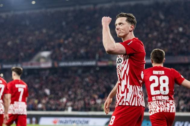 UEFA Europa League: SC Freiburg - West Ham United; 07.03.2024 Jubel zum 1:0 durch Michael Gregoritsch (SC Freiburg, 38) UEFA Europa League: SC Freiburg - West Ham United, Freiburg, Europa Park Stadion am 07.03.2024 Copyright: xBEAUTIFULxSPORTS Wunderlx
