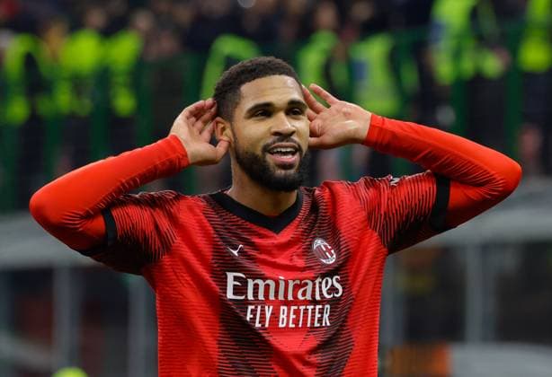 IPP20240307 Football - soccer: UEFA Europa League 2023 2024, A.C. Milan - SK Slavia Prague, l esultanza di Ruben Loftus-Cheek del Milan dopo il gol. (Verwendung nur in Deutschland - GERMANY ONLY) *** IPP20240307 Football soccer UEFA Europa League 2023 2024, A C Milan SK Slavia Prague, l esultanza di Ruben Loftus Cheek del Milan dopo il gol Use only in Germany GERMANY ONLY 