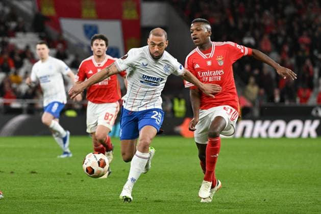 Kemar Roofe of Rangers Benfica v Rangers, UEFA Europa League, Round of 16, First Leg, Football, Estadio da Luz, Lisbon, Portugal - 07 Mar 2024 EDITORIAL USE ONLY No use with unauthorised audio, video, data, fixture lists, club league logos or live services. Online in-match use limited to 120 images, no video emulation. No use in betting, games or single club league player publications. Copyright: xZedxJameson Shutterstockx 14373669dg