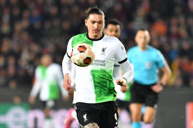 March 7, 2024, Prague, Czech Republic: DARWIN NUNEZ of Liverpool scoring at Stadion Letna during Round of 16, 1st leg, of the UEFA Europa League, at March 07, 2024, in Prague in the Czech Republic. Prague Czech Republic - ZUMAr156 20240307_aap_r156_033 Copyright: xSlavekxRutax