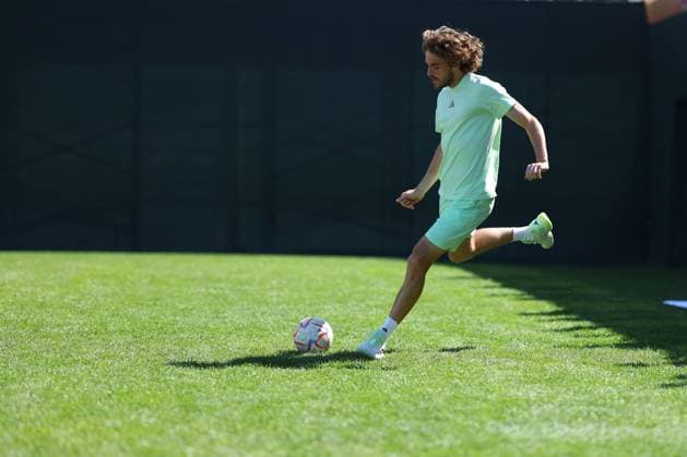 Sport Bilder des Tages Stefanos Tsitsipas (Gre) TENNIS : Indian Wells 2024 - 07 03 2024 AntoineCouvercelle Panoramic 