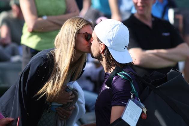 Lucas Pouille (Fra) and his wife Clemence TENNIS : Indian Wells 2024 - 07 03 2024 AntoineCouvercelle Panoramic 