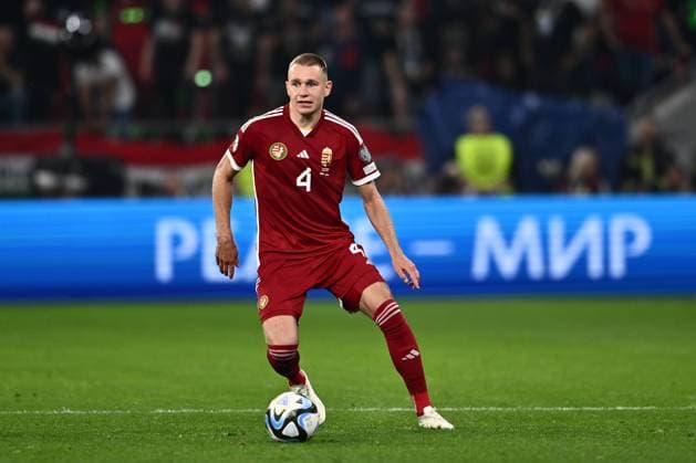 Attila Szalai of Hungary during the UEFA EURO, EM, Europameisterschaft,Fussball 2024 European qualifier match between Hungary and Serbia at Puskas Arena on October 14, 2023 in Budapest, Hungary. Photo by Sebastian Frej Copyright: xSebastianxFrejx