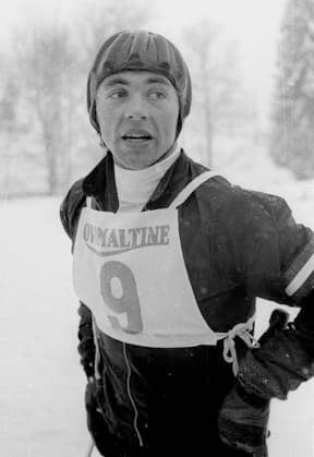 Lauberhorn Rennen 12.01.1960 Karl Schranz (Österreich) im Porträt *** Lauberhorn Race 12 01 1960 Karl Schranz Austria in portrait HM