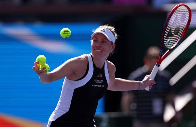 Angelique Kerber of Germany celebrates BNP Paribas Open, Tennis, Day 3, Indian Wells Tennis Garden, California, USA - 08 Mar 2024  Copyright: xEllaxLing Shutterstockx 14381608u