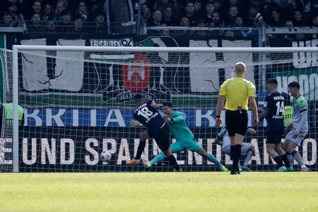 09.03.2024, xavx, Fussball 2.Bundesliga, SV Wehen Wiesbaden - Hannover 96 emspor, v.l. Ivan Prtajin (SV Wehen Wiesbaden) Goal scored, erzielt das Tor zum 1:0 (DFL DFB REGULATIONS PROHIBIT ANY USE OF PHOTOGRAPHS as IMAGE SEQUENCES and or QUASI-VIDEO) Wiesbaden