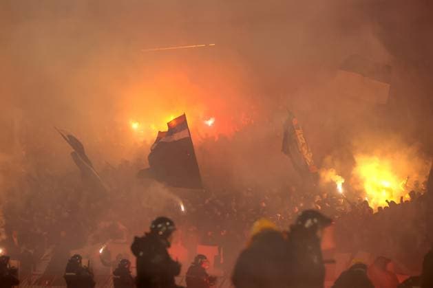 CRVENA ZVEZDA vs PARTIZAN GROBARI SUPPORTERS football Crvena zvezda vs Partizan National championship Serbian Superleague at Rajko Mitic stadium, Belgrade, 09.03.2024. Foto: FOOTBALL, SUPERLEAGUE NATIONAL CHAMPIONSHIP, CRVENA ZVEZDA, RED STAR, PARTIZAN Belgrade Rajko Mitic stadium Serbia Copyright: xMarkoxMetlas xMNxPressx