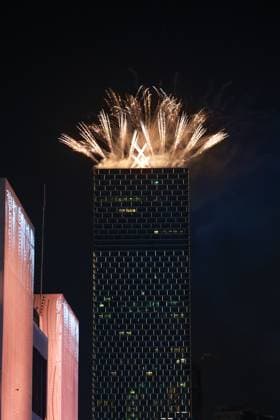 Fireworks, F1 Grand Prix of Saudi Arabia at Jeddah Corniche Circuit on March 9, 2024 in Jeddah, Saudi Arabia. (Photo by HOCH ZWEI) Jeddah Saudi Arabia