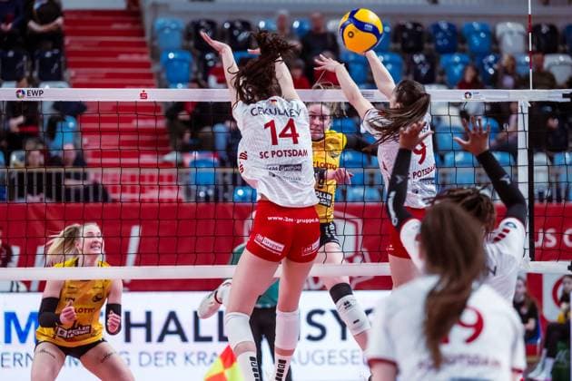 VBL Volleyball-Bundesliga; SC Potsdam - VfB Suhl LOTTO Thüringen; 09.03.2024 VBL Volleyball-Bundesliga; SC Potsdam - VfB Suhl LOTTO Thüringen; 09.03.2024 Copyright: xBEAUTIFULxSPORTS NicolxMarschallx